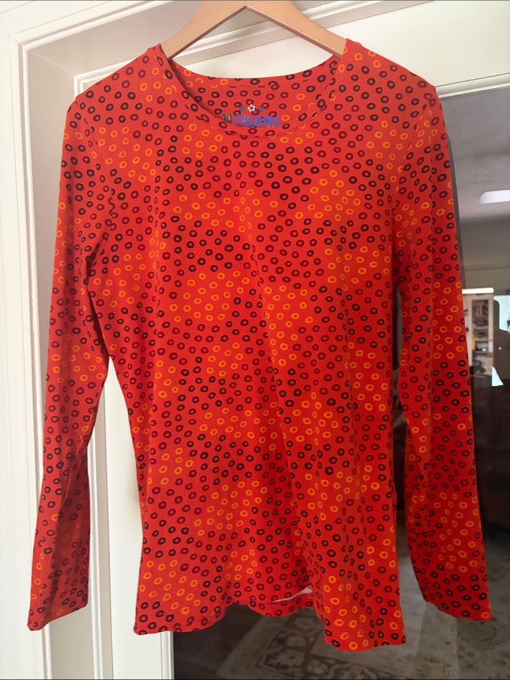 Gudrun Sjoden Red and Orange Dot-Print 3/4 length Sleeve Tee